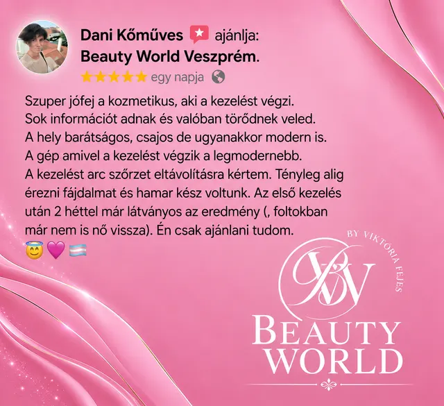 Dani Kőműves Facebook-ajánlása az arc lézeres szőrtelenítéséről